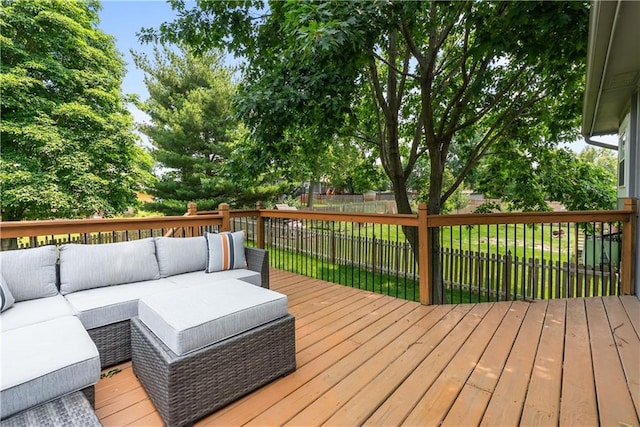 1021 NE Woodbury Ln, Lees Summit, MO 64086 - wooden deck with outdoor lounge area