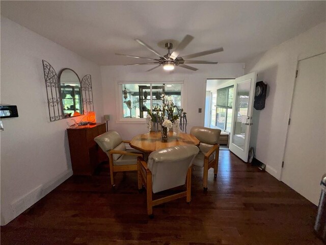 11500 Orchard Rd, Kansas City, MO 64134 - dining space featuring wood finished floors, healthy amount of natural light, and ceiling fan