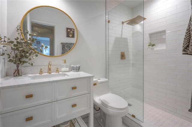 10236 Noland Rd, Lenexa, KS 66215 - bathroom featuring walk in shower, toilet, and vanity