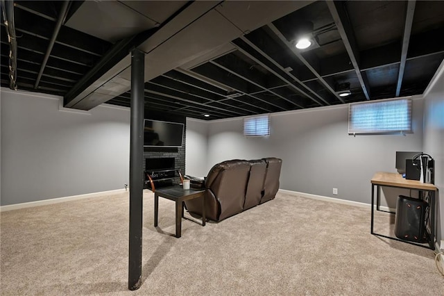 701 N Apache Dr, Independence, MO 64056 - basement with carpet flooring and baseboards