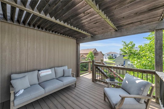 2301 NE 110th St, Kansas City, MO 64155 - deck featuring an outdoor living space and a residential view