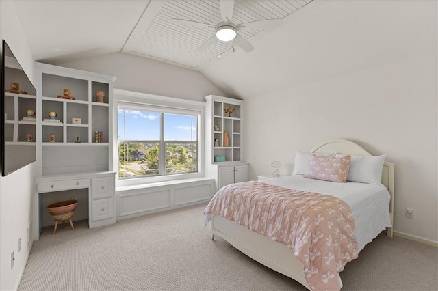 15945 W 165th St, Olathe, KS 66062 - bedroom with vaulted ceiling, light carpet, and a ceiling fan