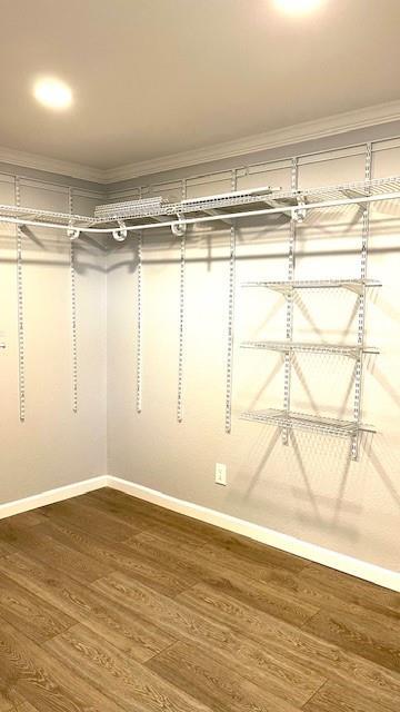 1636 S Poplar St, Ottawa, KS 66067 - walk in closet with dark wood-type flooring