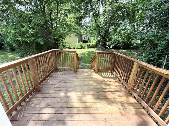 7216 Indiana Ave, Kansas City, MO 64132 - wooden terrace featuring a yard