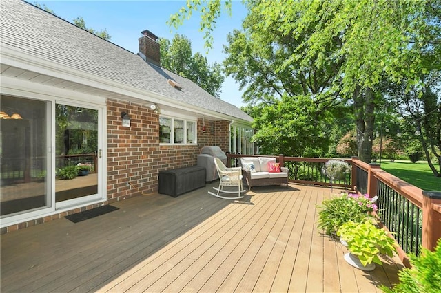 1908 Pine Ridge Dr, Leavenworth, KS 66048 - wooden terrace featuring outdoor lounge area