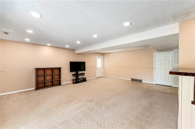 1908 Pine Ridge Dr, Leavenworth, KS 66048 - basement featuring recessed lighting, carpet flooring, and a textured ceiling