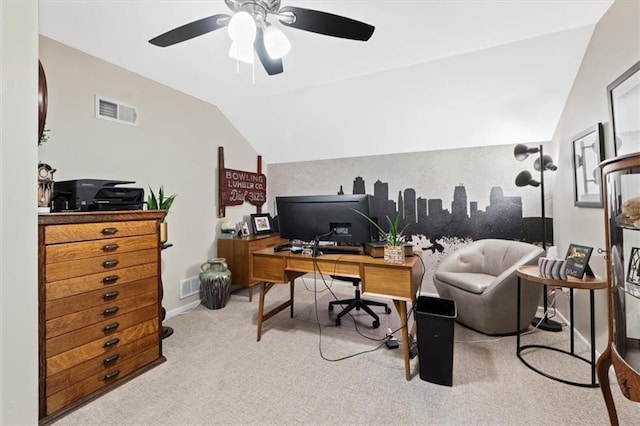 4325 W 112th St, Leawood, KS 66211 - office space with vaulted ceiling, carpet flooring, and ceiling fan