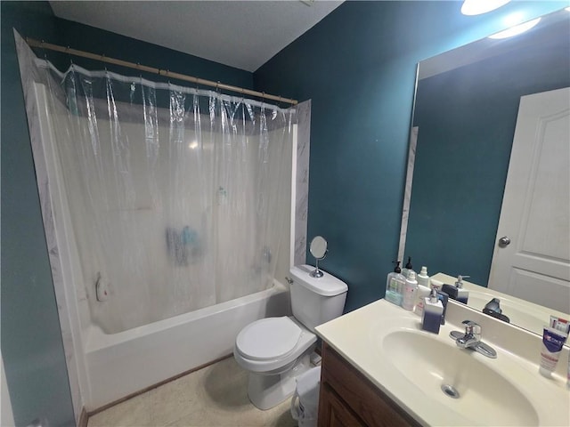 657 SW Tisha Ln, Grain Valley, MO 64029 - bathroom featuring shower / tub combo with curtain, toilet, and vanity