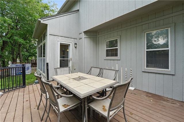 11580 S Skyview Ln, Olathe, KS 66061 - wooden deck featuring outdoor dining space