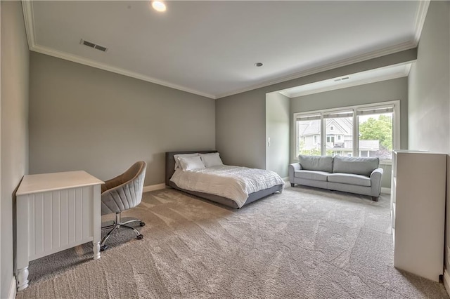 14606 Granada Rd, Leawood, KS 66224 - carpeted bedroom featuring ornamental molding and baseboards