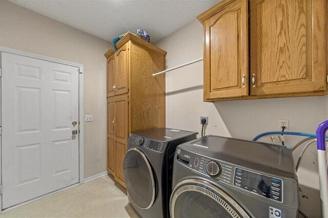 12890 S Greenwood St, Olathe, KS 66062 - washroom featuring cabinet space, separate washer and dryer, and baseboards
