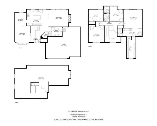 12890 S Greenwood St, Olathe, KS 66062 - floor plan / room layout