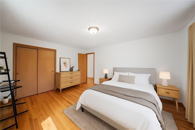 1107 E 110th St, Kansas City, MO 64131 - bedroom featuring light wood-style floors and a closet
