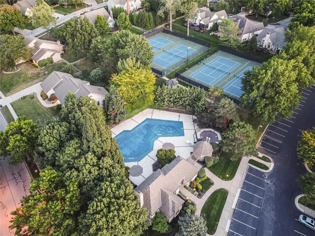 12204 Catalina St, Leawood, KS 66209 - aerial view of a pool