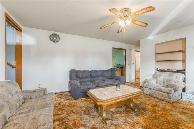 711 S Colby St, Hamilton, MO 64644 - living room with ceiling fan and carpet flooring