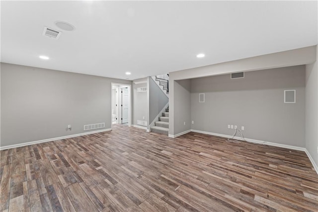 20740 W 224th St, Spring Hill, KS 66083 - finished below grade area featuring stairs, wood finished floors, and recessed lighting