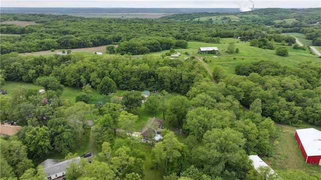 19490 Countryside Cir, Weston, MO 64098 - bird's eye view of a heavily wooded area