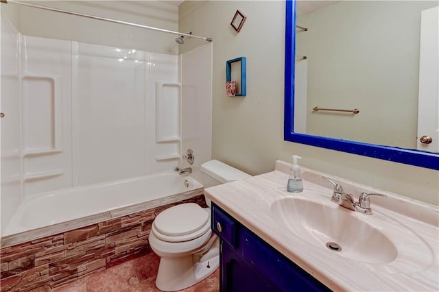 19490 Countryside Cir, Weston, MO 64098 - full bathroom with vanity, toilet, and washtub / shower combination