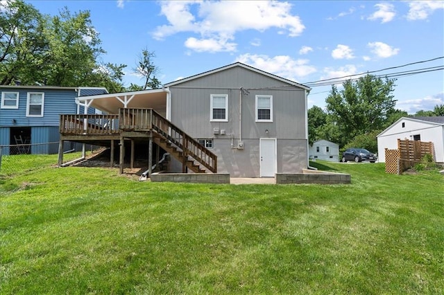 307 E 3rd Dr S, Independence, MO 64050 - back of house featuring stairway and a deck