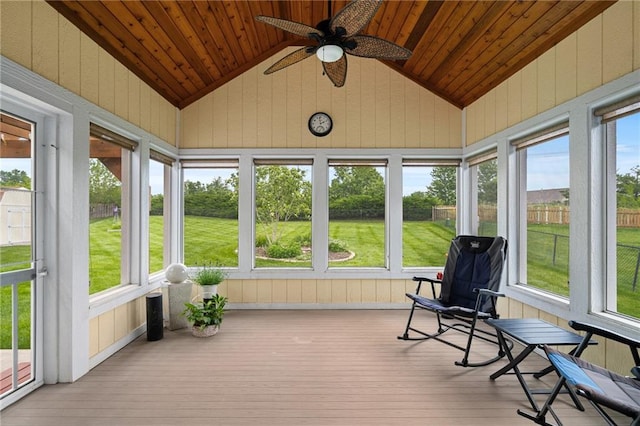 14175 W 155th St, Olathe, KS 66062 - sunroom / solarium featuring lofted ceiling and ceiling fan