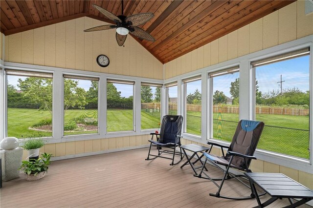 14175 W 155th St, Olathe, KS 66062 - sunroom / solarium with vaulted ceiling, a ceiling fan, and healthy amount of natural light