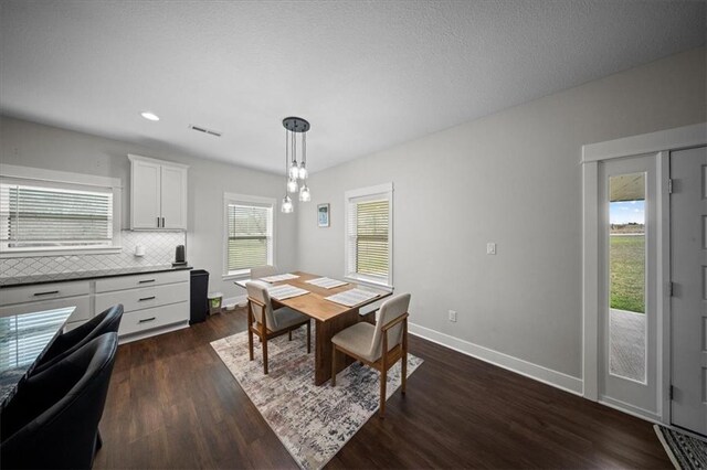 690 SW T Hwy, Holden, MO 64040 - dining area with dark wood-style floors, baseboards, and recessed lighting
