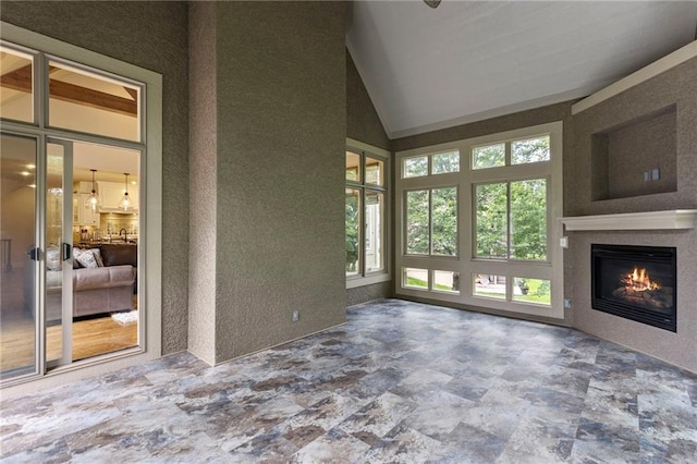 9300 W 156th Pl, Overland Park, KS 66221 - unfurnished sunroom with healthy amount of natural light, lofted ceiling, and french doors