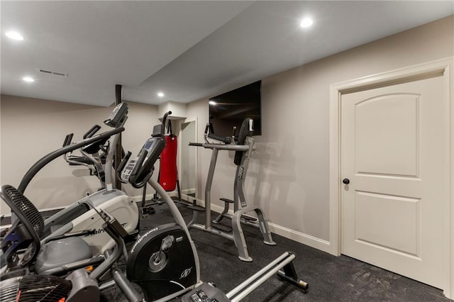 9300 W 156th Pl, Overland Park, KS 66221 - exercise room featuring recessed lighting and baseboards