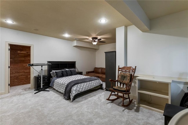 9300 W 156th Pl, Overland Park, KS 66221 - bedroom with carpet floors, recessed lighting, and a ceiling fan