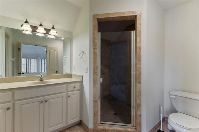9300 W 156th Pl, Overland Park, KS 66221 - full bathroom with vanity, toilet, a shower stall, and baseboards
