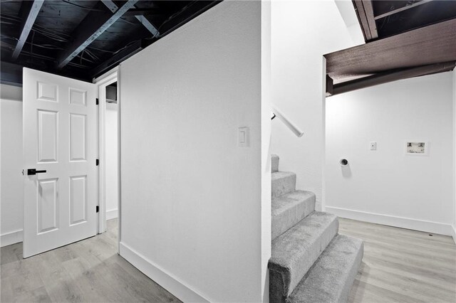 1419 Washington Blvd, Kansas City, KS 66102 - stairs featuring wood finished floors and baseboards