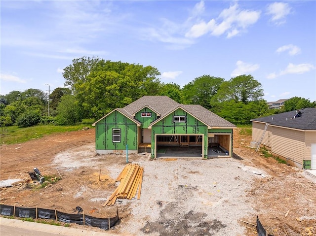 14278 S Houston St, Olathe, KS 66061 - view of front of property with dirt driveway and view of wooded area