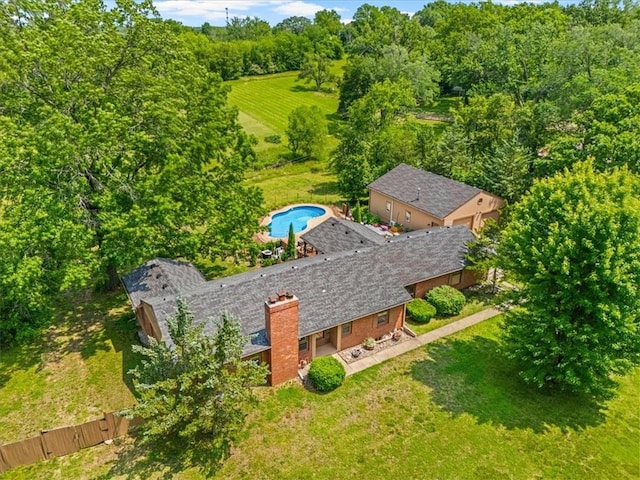 2306 Red Bridge Ter, Kansas City, MO 64131 - aerial view of property and surrounding area featuring a pool area