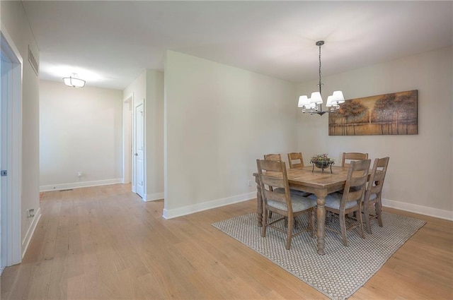 24129 W 95th St, Lenexa, KS 66227 - dining space featuring light wood-style floors, a chandelier, and baseboards
