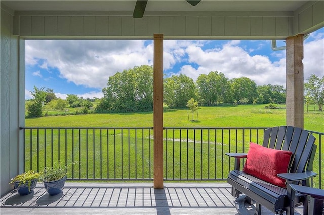 24129 W 95th St, Lenexa, KS 66227 - deck with a yard and ceiling fan