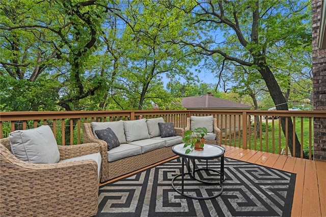 6525 County Line Rd, Shawnee, KS 66216 - wooden terrace with outdoor lounge area
