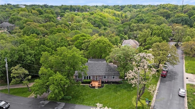 6525 County Line Rd, Shawnee, KS 66216 - view from above of property with a heavily wooded area