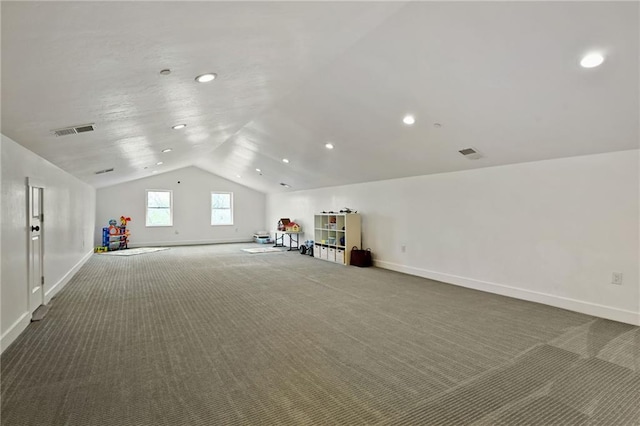 24905 W 57th St, Shawnee, KS 66226 - bonus room with carpet floors, vaulted ceiling, baseboards, and recessed lighting