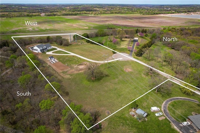 24905 W 57th St, Shawnee, KS 66226 - overview of rural landscape featuring property parcel outlined