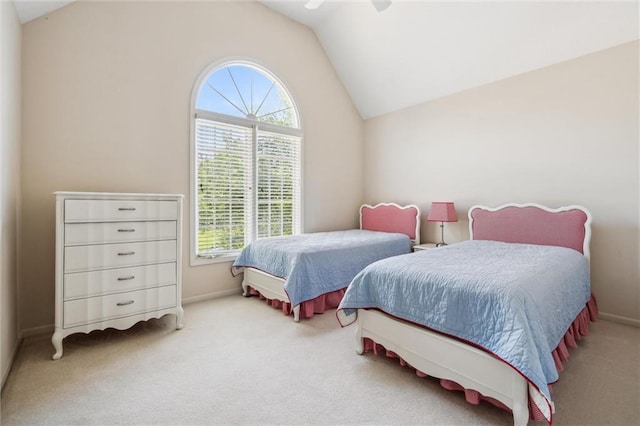 14913 W 72nd St, Shawnee, KS 66216 - bedroom with vaulted ceiling, carpet floors, and a ceiling fan