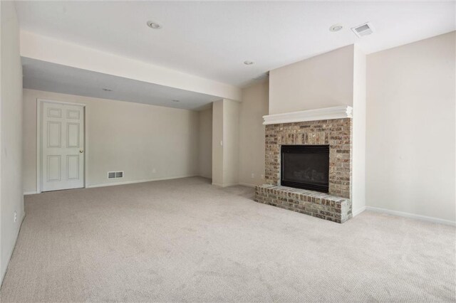 14913 W 72nd St, Shawnee, KS 66216 - unfurnished living room with a fireplace and carpet floors