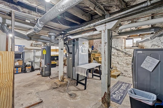 1405 W 40th St, Kansas City, MO 64111 - unfinished basement featuring gas water heater and heating unit