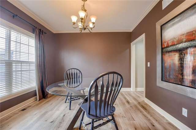 2208 SW Hawk View Rd, Lees Summit, MO 64082 - dining space with wood finished floors, ornamental molding, baseboards, and a chandelier
