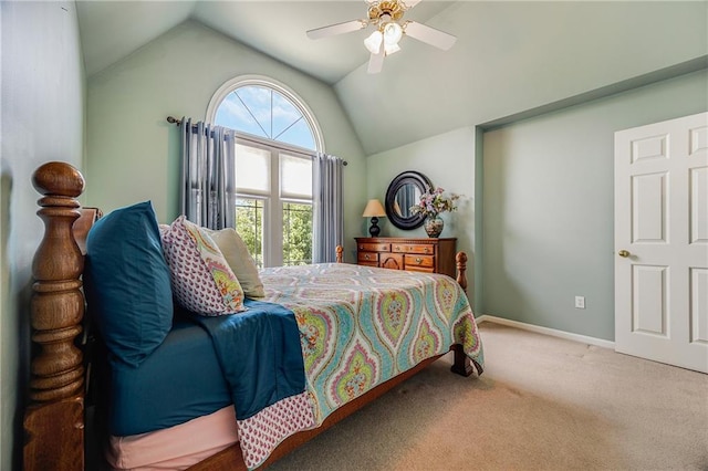 7905 W 129th St, Overland Park, KS 66213 - bedroom featuring vaulted ceiling, carpet floors, ceiling fan, and baseboards