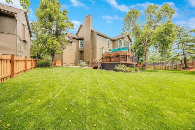 7905 W 129th St, Overland Park, KS 66213 - view of yard featuring a wooden deck