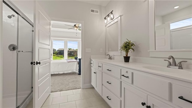 1300 Melissa Ct, Kearney, MO 64060 - full bathroom with ensuite bathroom, healthy amount of natural light, double vanity, and ceiling fan
