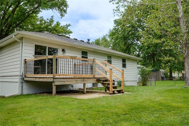 1506 N Holland Ct, Independence, MO 64056 - rear view of house featuring a wooden deck