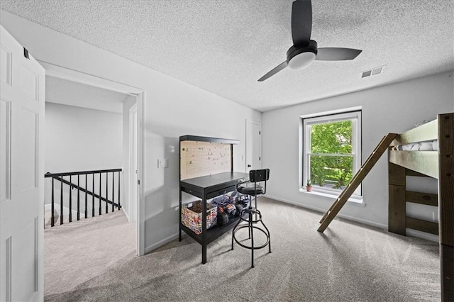 8102 W 153rd St, Overland Park, KS 66223 - carpeted office space featuring ceiling fan, a textured ceiling, and baseboards