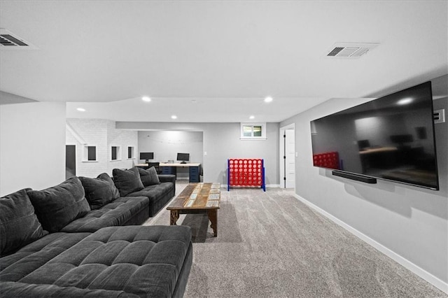 8102 W 153rd St, Overland Park, KS 66223 - carpeted living room featuring recessed lighting and baseboards
