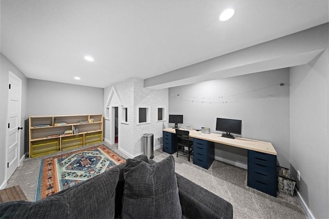 8102 W 153rd St, Overland Park, KS 66223 - office space with carpet floors, baseboards, and recessed lighting